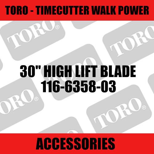 Toro - 30" High Lift Blade to suit 20199/20200/22200 (Walk Power)