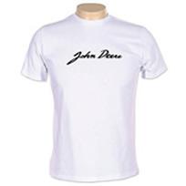 John Deere Mens Signature Range Short Sleeve T-Shirt in Snowdrift White